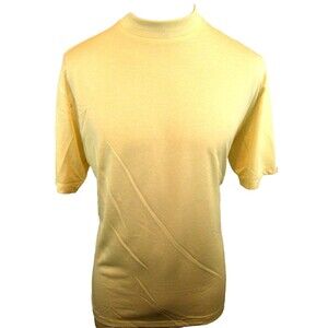Mens Siegfried White Nylon Mock Neck SS Golf Polo Casual Shirt sz Md